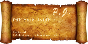 Pócsik Jolán névjegykártya
